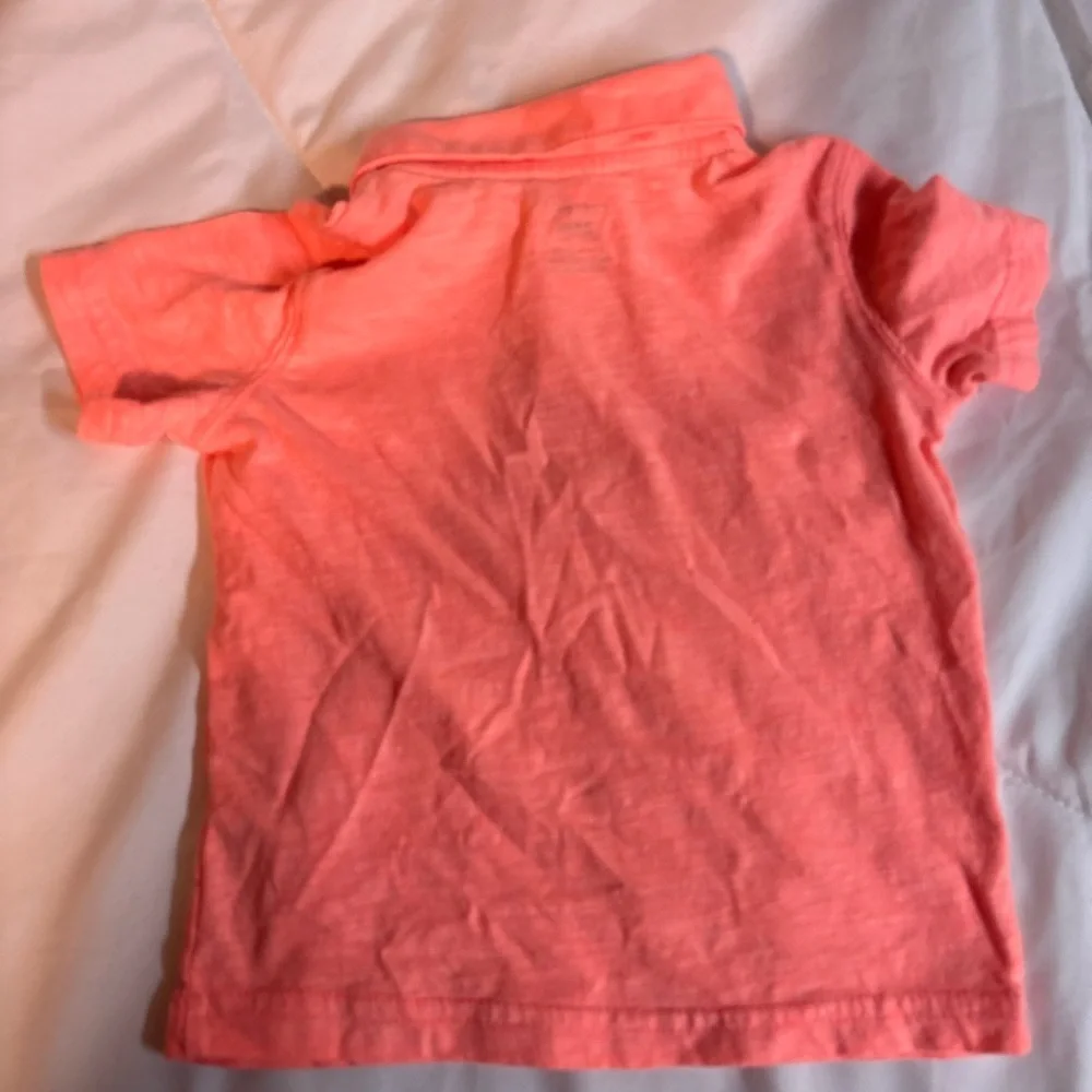 Carter's Vibrant Coral Polo Shirt with sunglasses 24 months with collar